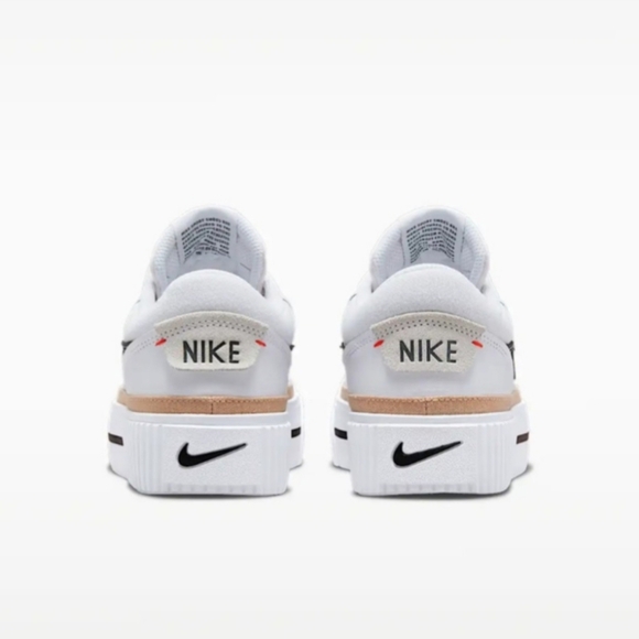 Bling Nike Swarovski Women's Court Legacy Lift White Sneaker Shoe with Crystals - Picture 3 of 6